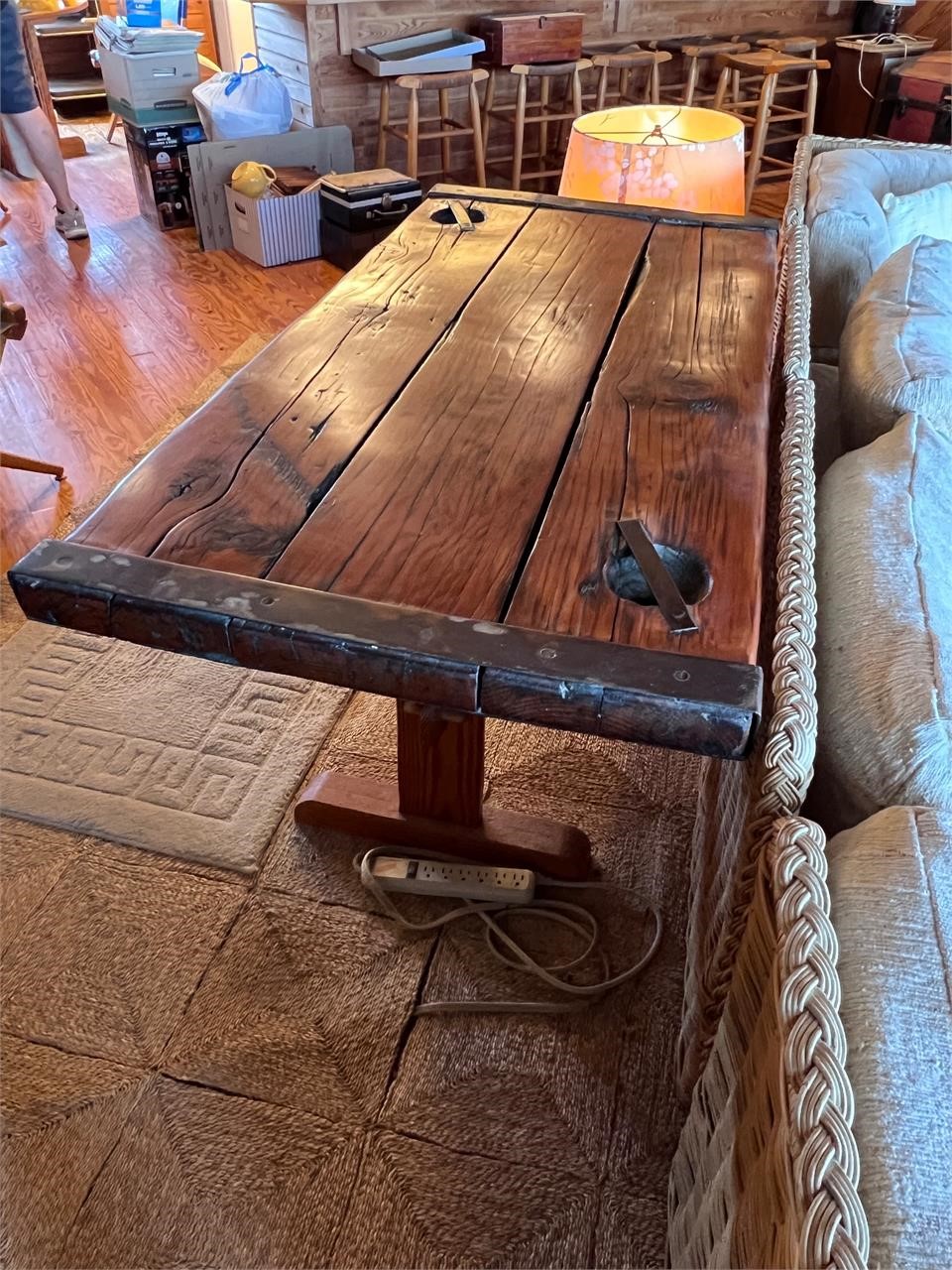 Antique Ship Hatch Cover Dining Table