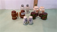 Five sets of salt and pepper shakers