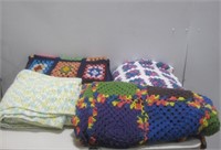 Four Assorted Throw Blankets Largest 88"x 50"