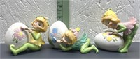 Set of 3 Vintage Porcelain Pixie figures