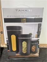 Tahari Home  Set of 3 Stainless Steel Glass
