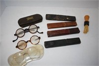 Collection of Straight Razors & Eye Glasses