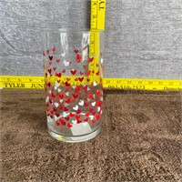 Round Clear Vase with Hearts