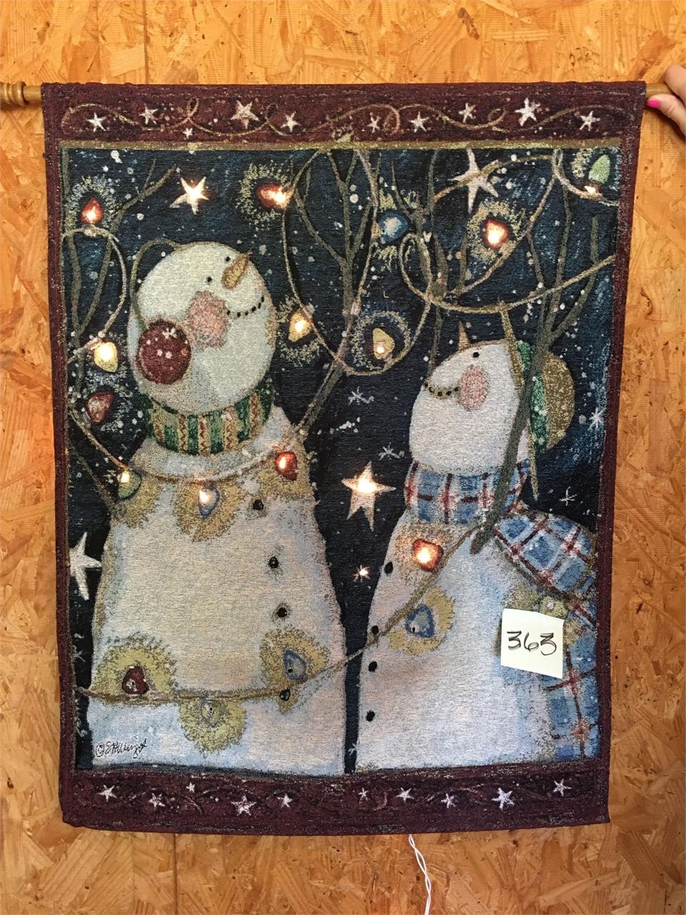 Light up Snowman Tapestry