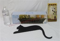 14" Wall Shelf, Cat Shelf Sitter & Wall Plaque