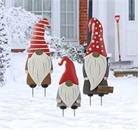 Glitzhome Gnomes Yard Signs Christmas Stakes