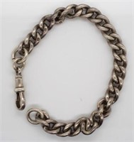 George V sterling silver Albert chain