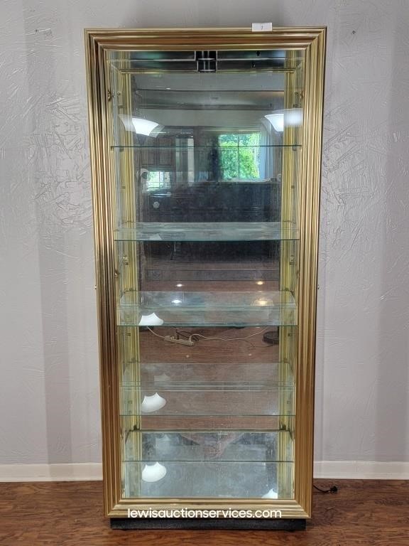 6' Tall Lighted Glass Curio Cabinet
