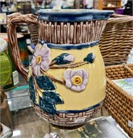 HENRIKSEN IMPORTS MAJOLICA STYLE PITCHER