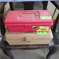 2 PLASTIC TACKLE BOXES W/ ASST. TACKLE