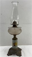 Vintage Glass Oil Lamp 20in