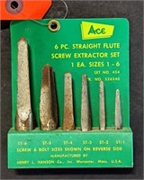 6 Pc Straight Flute Screw Extractor Set