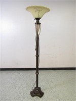 Tall Standing Lamp w/ Glass Shade