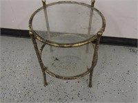 Circular Glass-Top Side Table