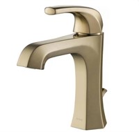 Bathroom Faucet with Lift Rod Drain, Brushed Gold