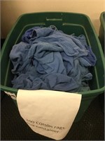 Green Bin with Approx (100) Cotton Rags