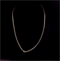 9ct yellow gold flat chain link necklace