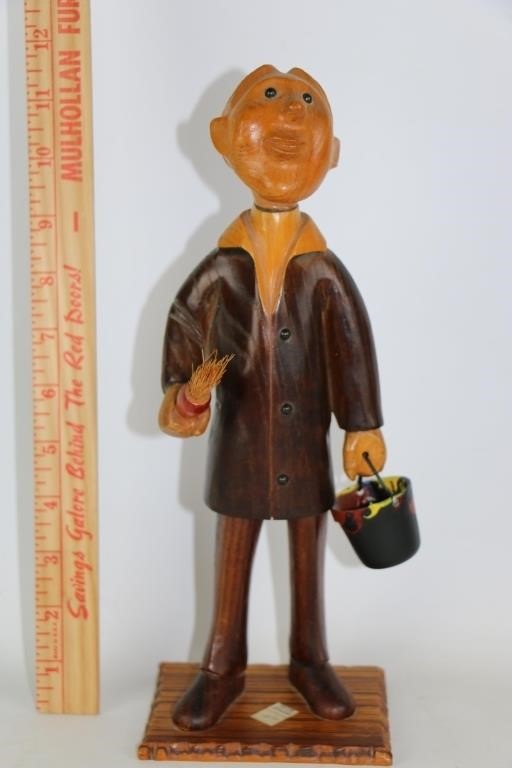 Italian Wood Carved "Painter" by Romer