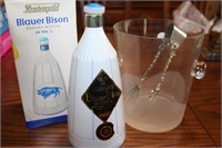 Ice Bucket & Blauer Bison Wodka Bottle