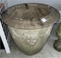 Large Concrete Planter 19” w x 17” h