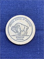 Flying red horse wooden nickel