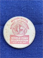 1957 buffalo New York, wooden nickel