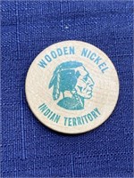 1966 wooden nickel Indian territory