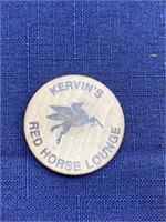 Kervins red horse lounge wooden nickel