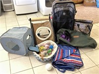 Luggage, Cat Toys & Picnic Blanket