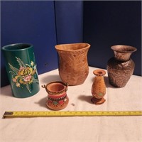 Vintage Mini Vases Metal, Wood & more