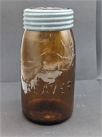 Amber Beaver Quart Canning Jar