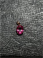 6.1 ct Natural Pink Topaz Pendant Gold/Silver *New
