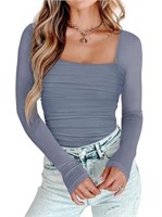 (new)PINKMSTYLE Womens Square Neck Bodysuit
