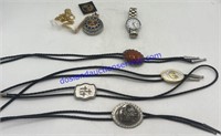 Lot Of Men’s Jewelry (Watches & Bolo Ties)