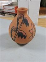Signed Native Pottery Vase 5"T