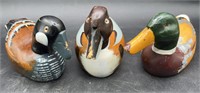 3 VTG Hand-painted Duck Decoys