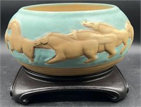 Rare VTG Jack Black Navajo Pottery Wild Horses