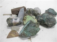 Assorted Rock & Crystal Specimens Shown Largest 3"