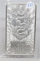 * Charity Item- See Notes  10oz .999 Silver Bar