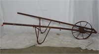 Antique Metal Wheelbarrow Frame W/working Wheel
