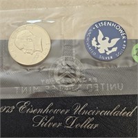 1973 Eisenhower Dollar Blue Envelope