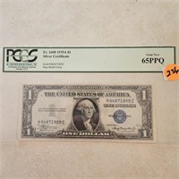 1935A Silver Certificate Graded PCGS 65PPQ GEM