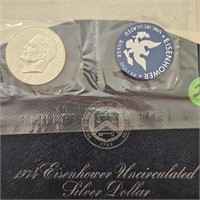 1974 Eisenhower Dollar Blue Envelope