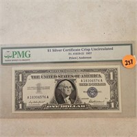 1957 Silver Certificate Graded PMG Crisp UNC