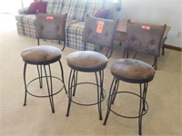 Lot 155  (3) Padded Bar Stools.