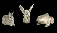 Garden Sculptures- Gargoyle, Rabbit & Frog