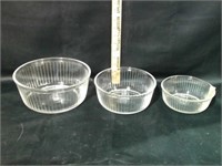 PYREX SET CLEAR MIXING BOWLS