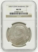 2005P JOHN MARSHALL SILVER COMM NGC MS70