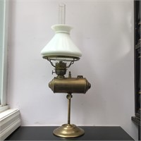 ANTIQUE BRASS SCHOOL LAMP
