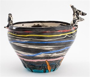Eva Bouzard-Hui Studio Art Pottery Bowl